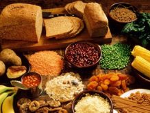 سبزیجات و میوه و غلات سبوس دار و غذا دریایی